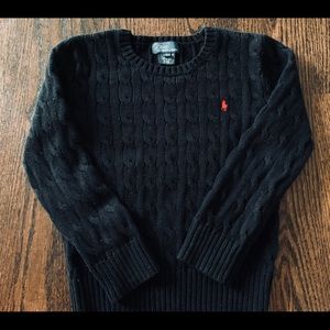 Black Polo Ralph Lauren cabled cotton sweater-boys